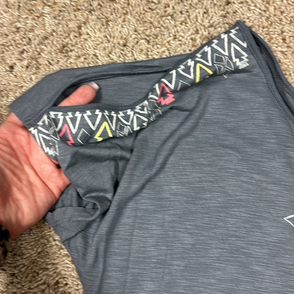 Grey Aztec Style Open Shoulder Top - Picture 4 of 6